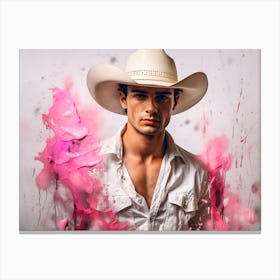 Cowboy In Cowboy Hat Canvas Print