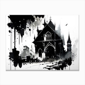 Black And White Painting 13 Canvas Print
