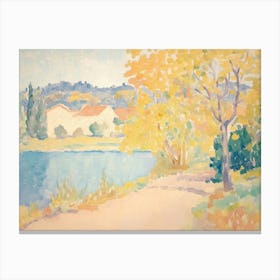 Autumn Lake Landscape Canvas Print