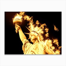 Statue Of Liberty On Fire Canvas Print