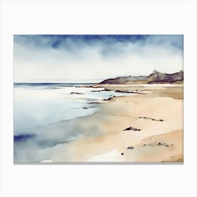 Quiet beach watercolour Canvas Print