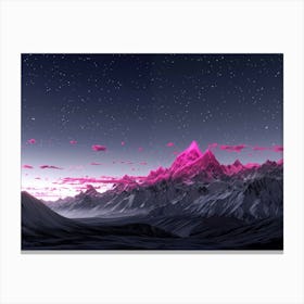 Pink Mountain Landscape Canvas Print