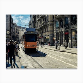 Street Life In Milan Canvas Print