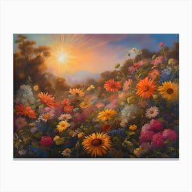 Vintage Sunny Blossoms Canvas Print
