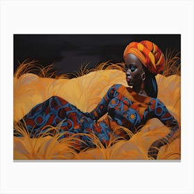 Woman In The Grass Canvas Print