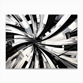 Energy Abstract Black And White 7 Canvas Print