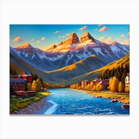 River In The Mountains Canvas Print