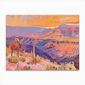 Cowboy Painting Grand Canyon Arizona 2 Canvas Print