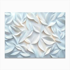 3d Art White Leaves Background 2 Canvas Print