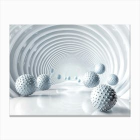 White Balls In A Tunnel Canvas Print