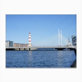 Bridge And Lighthouse In Malmö Canvas Print