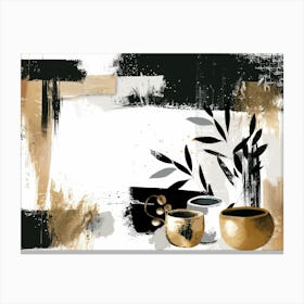 Gold And Black Abstract Painting 115 Canvas Print