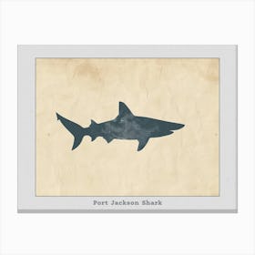 Port Jackson Shark Silhouette 2 Poster Canvas Print