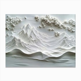 Beautiful Mountain 3d Sculpture Canvas Print