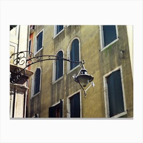 Ornate Street Lamp Venice Italy Canvas Print
