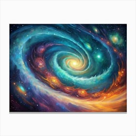 Spiral Galaxy In Space Canvas Print