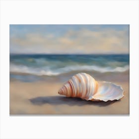 Seashell On The Beach 2 Canvas Print