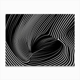 Abstract Black And White Striped Pattern Canvas Print