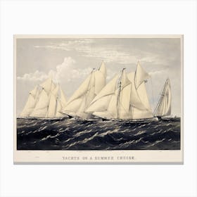 Yachts On A Summer Cruise Canvas Print
