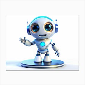 Friendly Robot Waving Hello Canvas Print