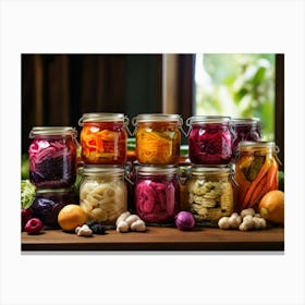 Jars Of Pickles Canvas Print