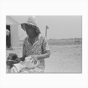 Southeast Missouri Farms, Mother Of Fsa (Farm Security Administration) Client With Knife And Cabbage Head By Canvas Print