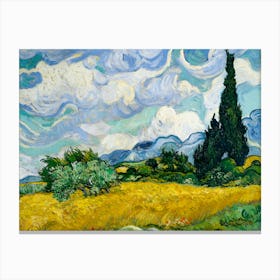 Cypresses In The Wheat Field Canvas Print