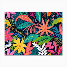 Tropical Floral Seamless Pattern 1 Canvas Print