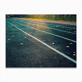 Running Track At Sunset Canvas Print