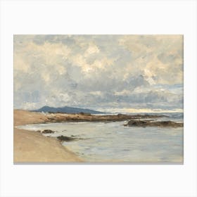 Vintage Painting Beach Scene 1 Canvas Print