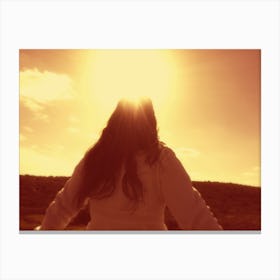 Woman Experiencing A Spiritual Moment Standing In The Sun Canvas Print