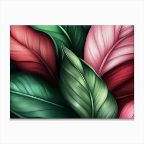 Red And Green Leaves 0000 Tropical 0001 Bp6586 Deep Green Tones No Red Exotic Tropical Leaves Creativ 25932b3d C8b1 479b Canvas Print