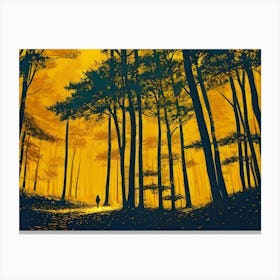 Sunset In The Woods Canvas Print