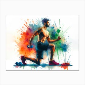 Man With Dumbbells Canvas Print