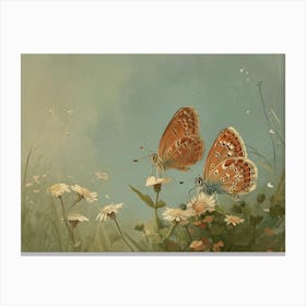 Floral Animal Illustration Butterfly 1 Canvas Print
