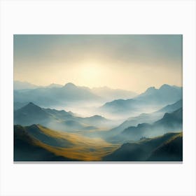 Sunrise In The Mountains Canvas Print