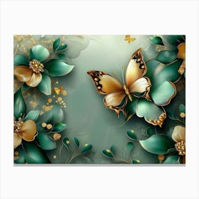 Gold Butterfly Wallpaper Canvas Print