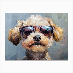 Doodle Wearing Sunglasses 4 Canvas Print