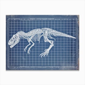 Acrocanthosaurus Dinosaur Skeleton Blueprint 1 Canvas Print