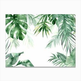 Watercolor Tropical Leaves 15 Canvas Print