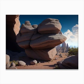 The Bizarre Rock Formations In The Rock Plateau Canvas Print