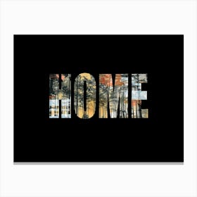 Home Poster Forest Collage Vintage 8 Canvas Print