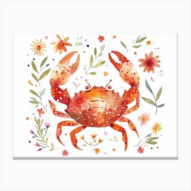 Little Floral Crab 1 Canvas Print