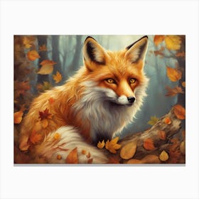 Autumn Mystical Fox 12 Canvas Print