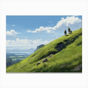 Two People On A Hill 1 Canvas Print