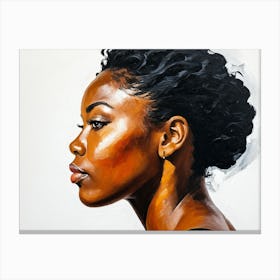 Side Profile Of Beautiful Woman Oil Painting 119 Canvas Print