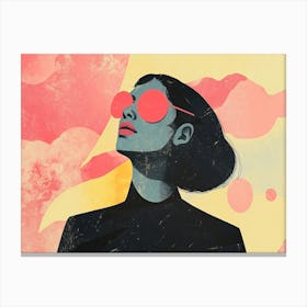 Illustration Of A Woman Wearing Sunglasses Canvas Print