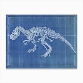 Allosaurus Dinosaur Skeleton Blueprint 1 Canvas Print