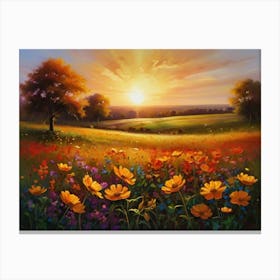 Sunset In The Meadow 28 Canvas Print