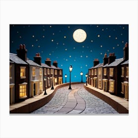 Claymation Depiction Capturing The Whimsy Of A Uk Street Houses Aligned With Eerie Precision Curvin 1 Canvas Print